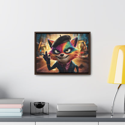 Feline Frenzy in the City Lights - Gallery Canvas Wraps, Horizontal Frame