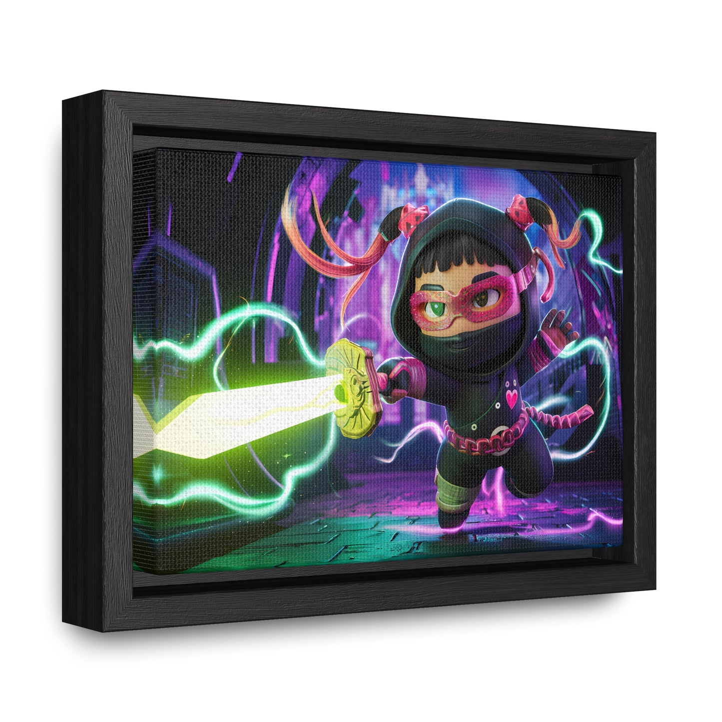 Neon Ninja Unleashed - Gallery Canvas Wraps, Horizontal Frame