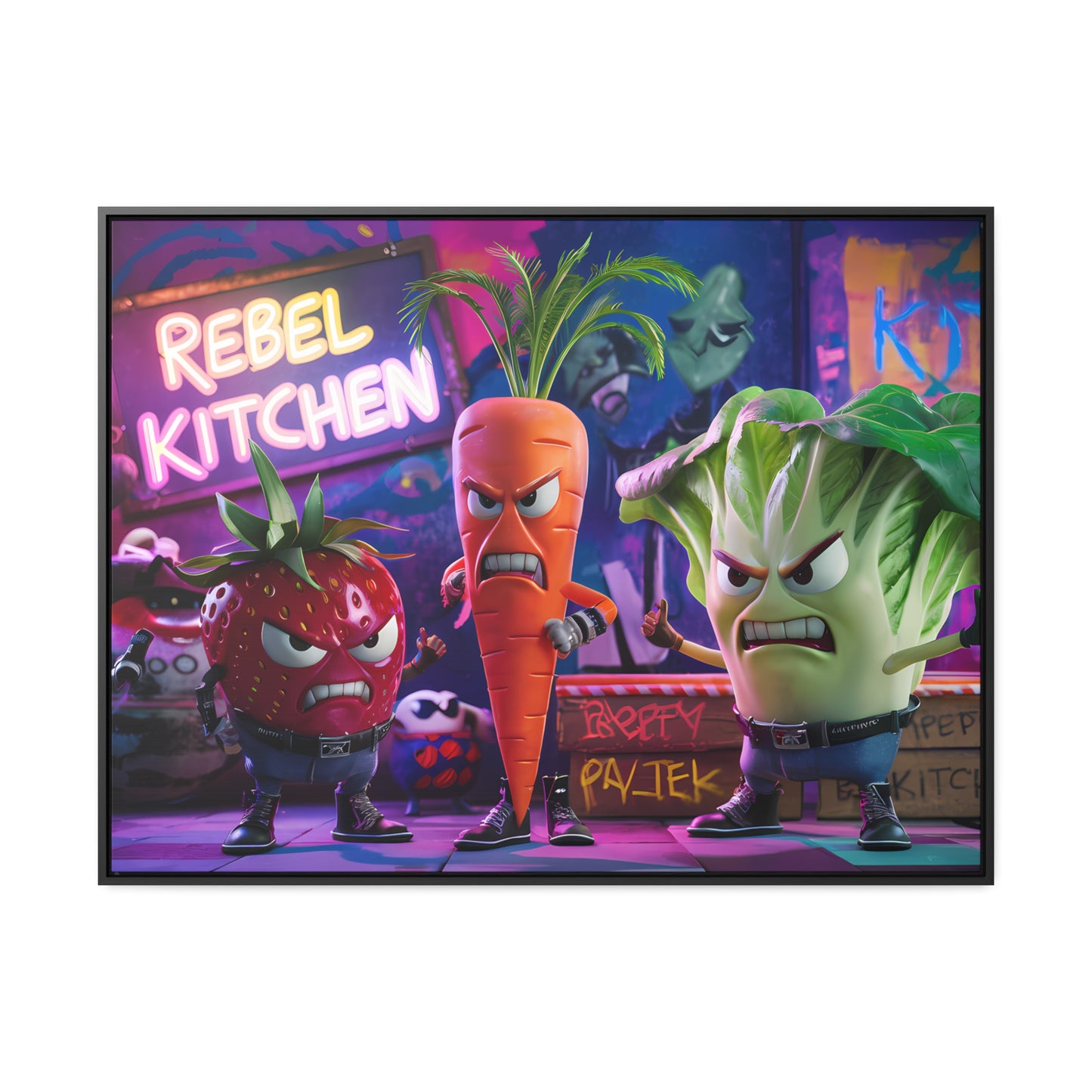 Rebel Veggie Squad - Gallery Canvas Wraps, Horizontal Frame