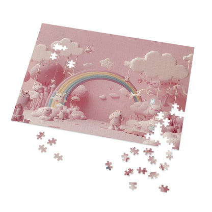 Whimsical Dreamscape of Pink Bliss - Jigsaw Puzzle (30, 110, 252, 500,1000-Piece)