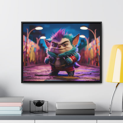 Rebel Furry in the Neon Alley - Gallery Canvas Wraps, Horizontal Frame