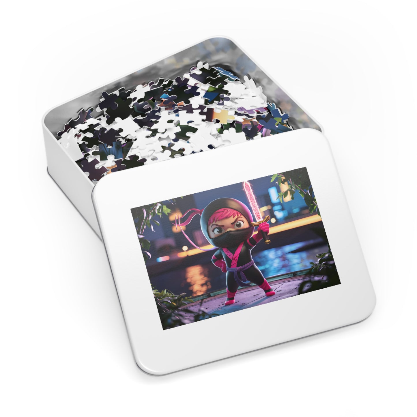 "Ninja Warrior: Pink Blade at Dusk" - Jigsaw Puzzle (30, 110, 252, 500,1000-Piece)