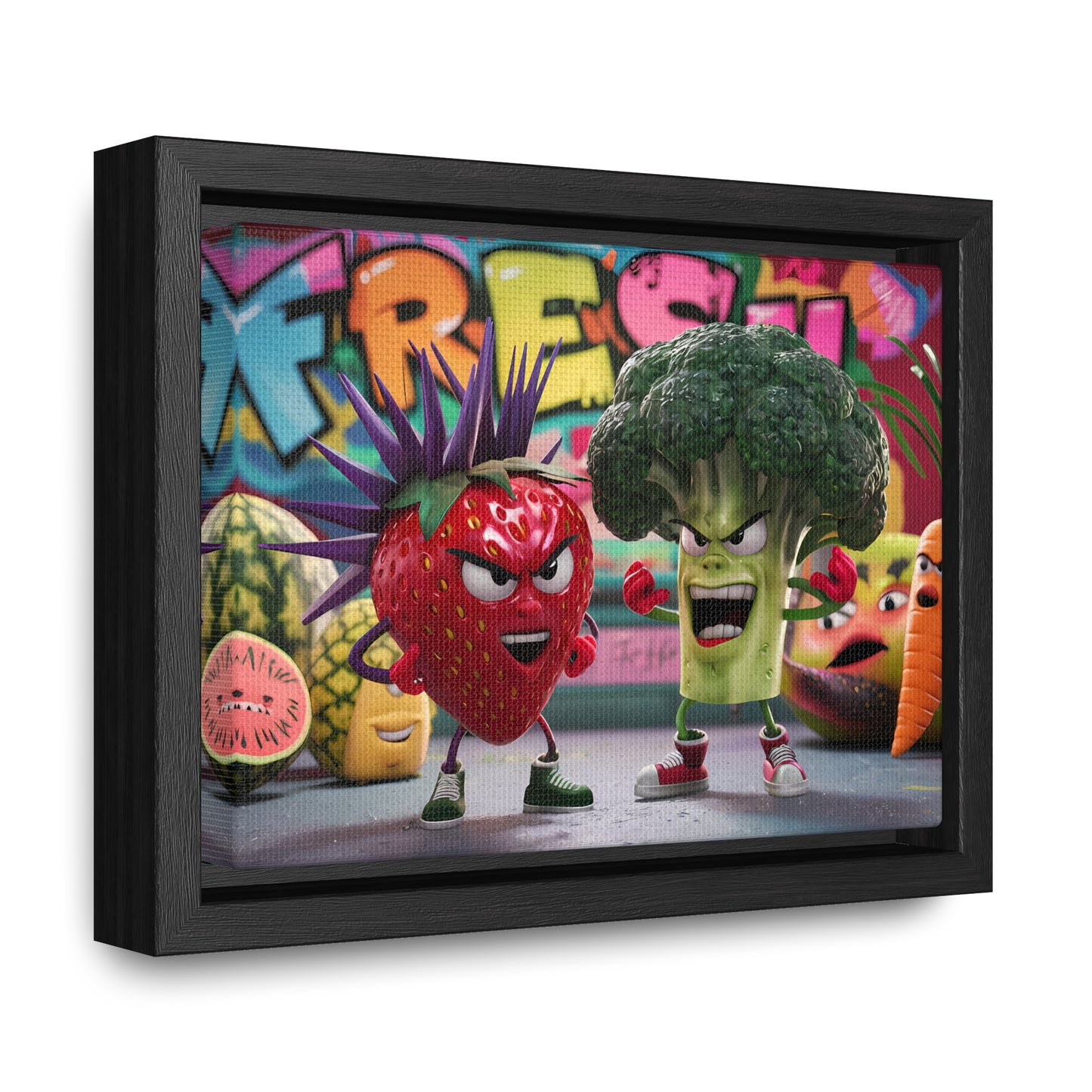 "Fresh Fight: Battle of the Bites" - Gallery Canvas Wraps, Horizontal Frame