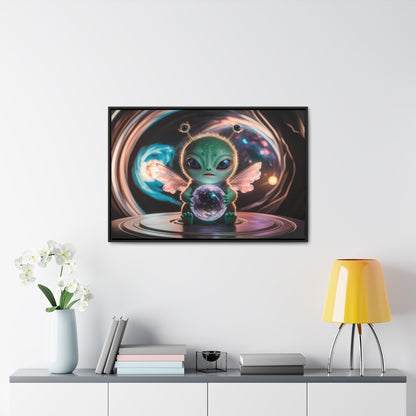 Guardian of the Cosmic Crystal - Gallery Canvas Wraps, Horizontal Frame