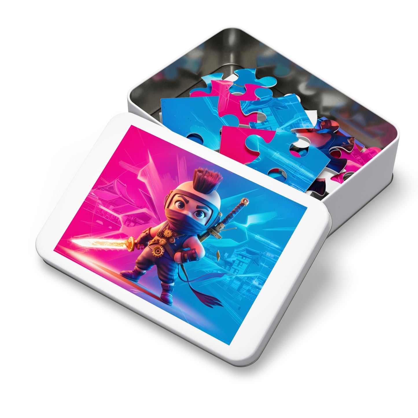 Cyberpunk Ninja: Neon Samurai - Jigsaw Puzzle (30, 110, 252, 500,1000-Piece)
