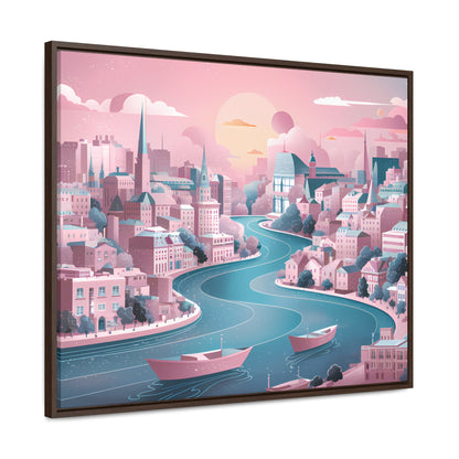 Serene City at Dawn - Gallery Canvas Wraps, Horizontal Frame