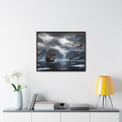 "The Voyage to Dragon's Fjord" - Gallery Canvas Wraps, Horizontal Frame