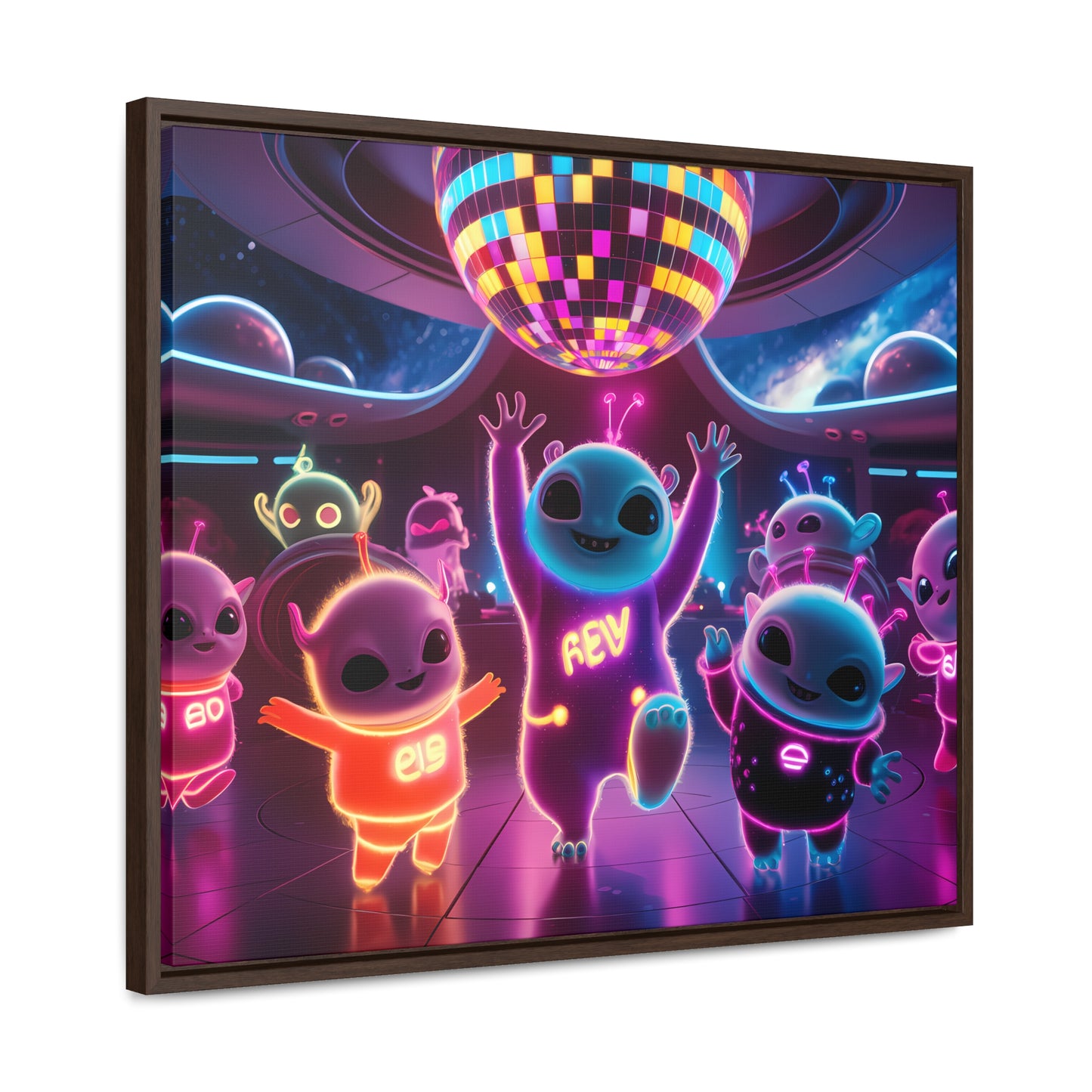 Intergalactic Neon Dance Party - Gallery Canvas Wraps, Horizontal Frame