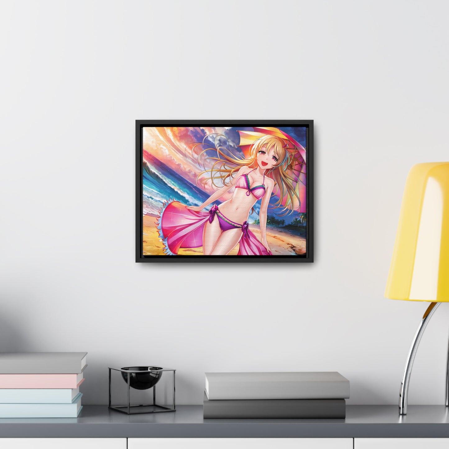 Sunset Stroll on the Beach - Gallery Canvas Wraps, Horizontal Frame
