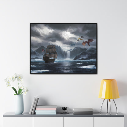 "The Voyage to Dragon's Fjord" - Gallery Canvas Wraps, Horizontal Frame