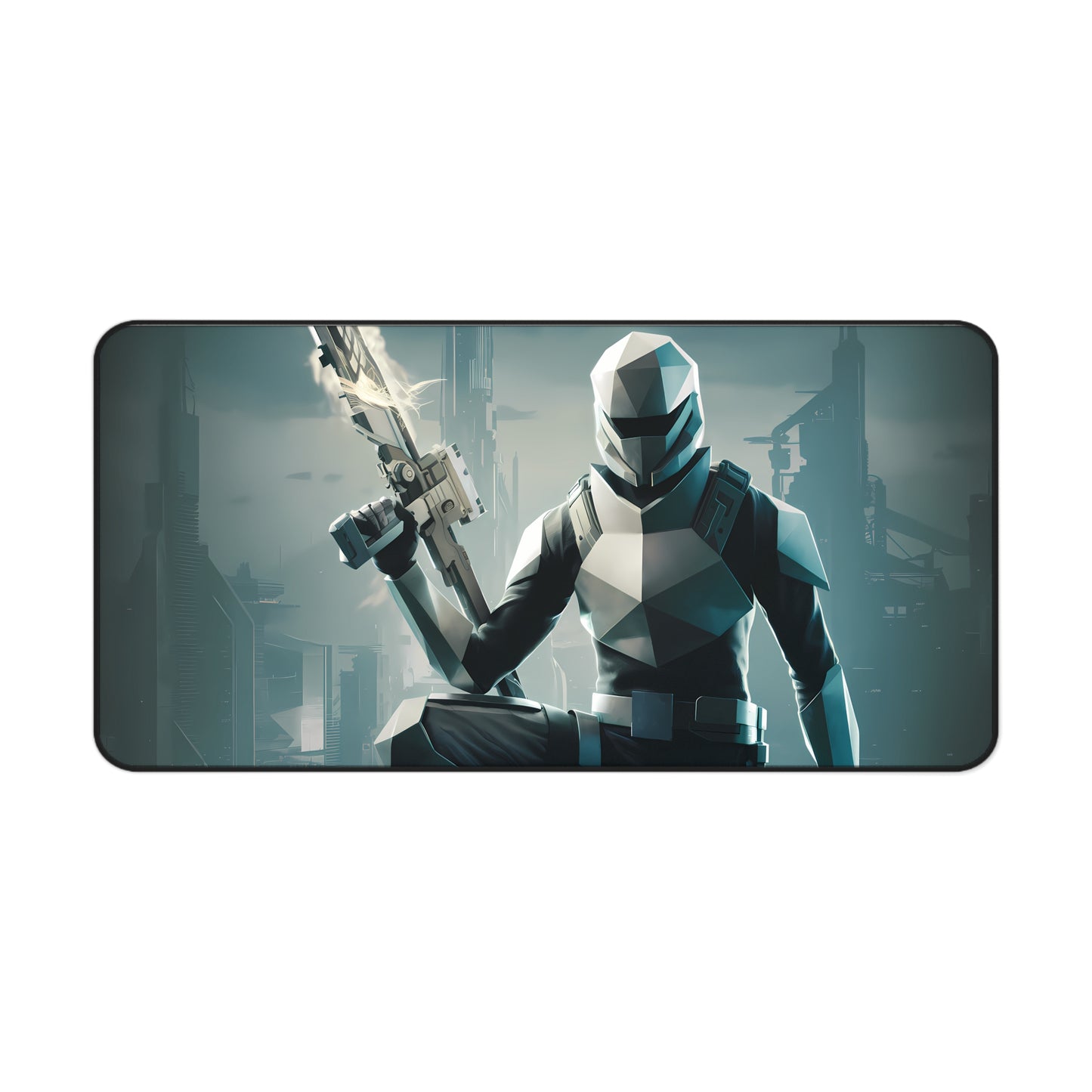 Geometric Cyber Soldier - Desk Mat