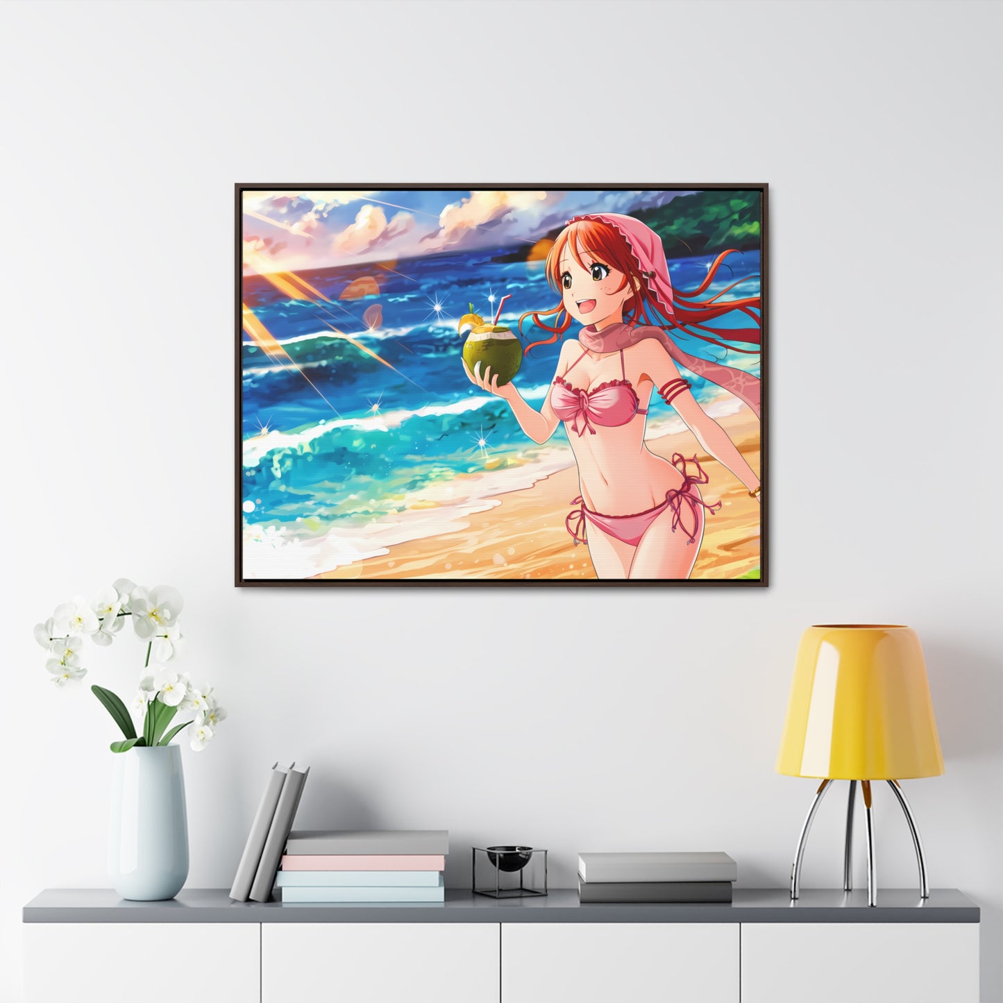 Sunset Shores and Summer Smiles - Gallery Canvas Wraps, Horizontal Frame
