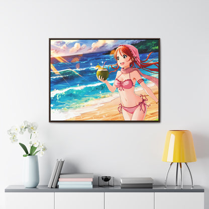 Sunset Shores and Summer Smiles - Gallery Canvas Wraps, Horizontal Frame