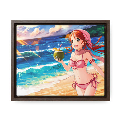 Sunset Shores and Summer Smiles - Gallery Canvas Wraps, Horizontal Frame