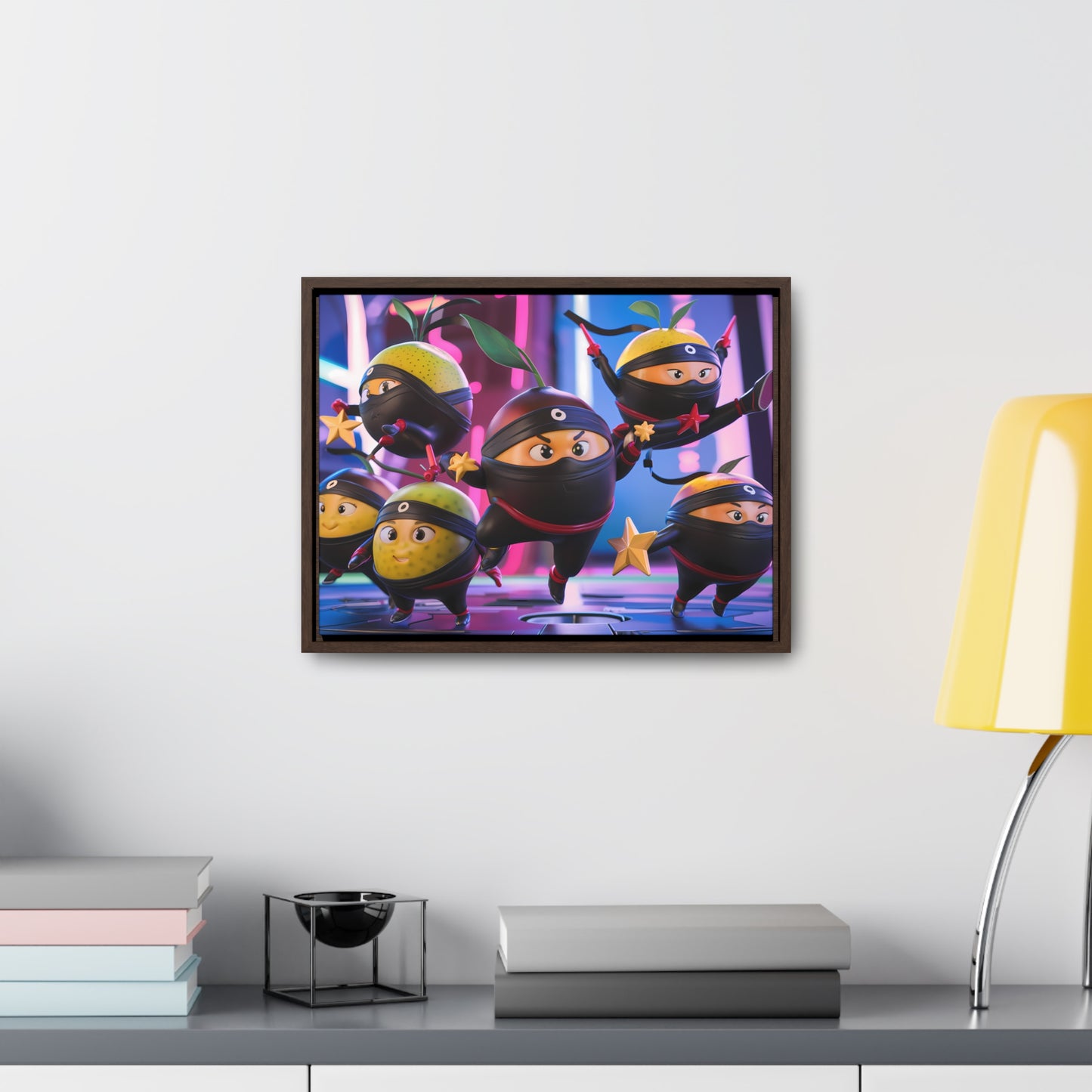 Ninja Citrus Squad: Star Power Unleashed - Gallery Canvas Wraps, Horizontal Frame