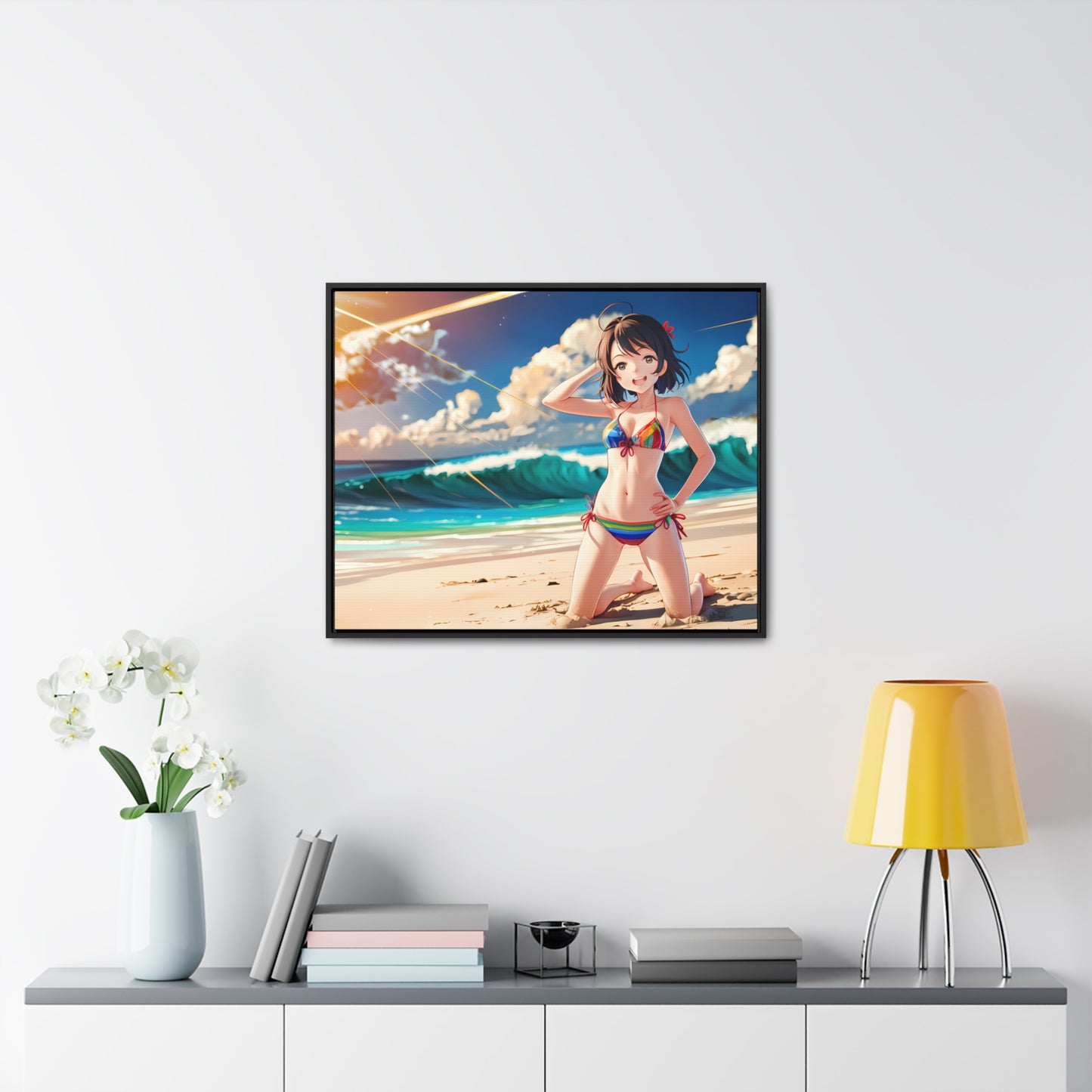 Sunlit Shores of Joy - Gallery Canvas Wraps, Horizontal Frame