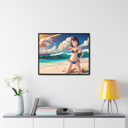 Sunlit Shores of Joy - Gallery Canvas Wraps, Horizontal Frame
