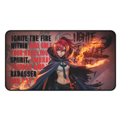 Female Fire Mage - Desk Mat