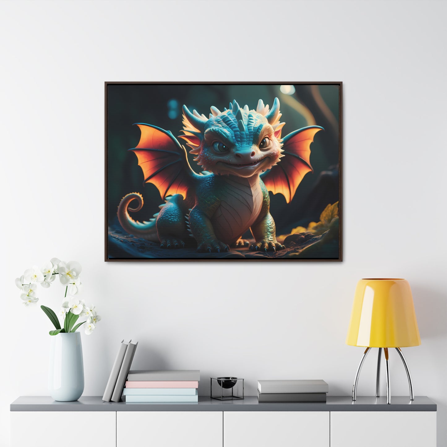 "Forest Guardian Hatchling" - Gallery Canvas Wraps, Horizontal Frame